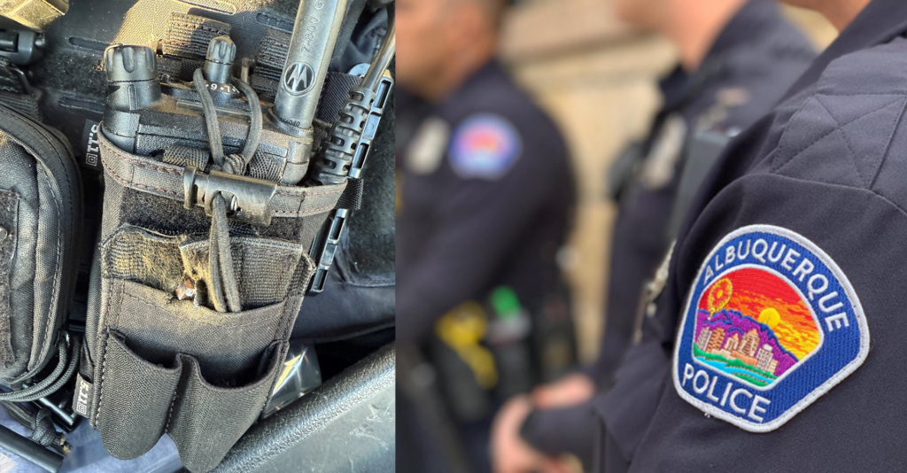 Radio policial salva vida de oficial en tiroteo de Albuquerque; el sospechoso murió