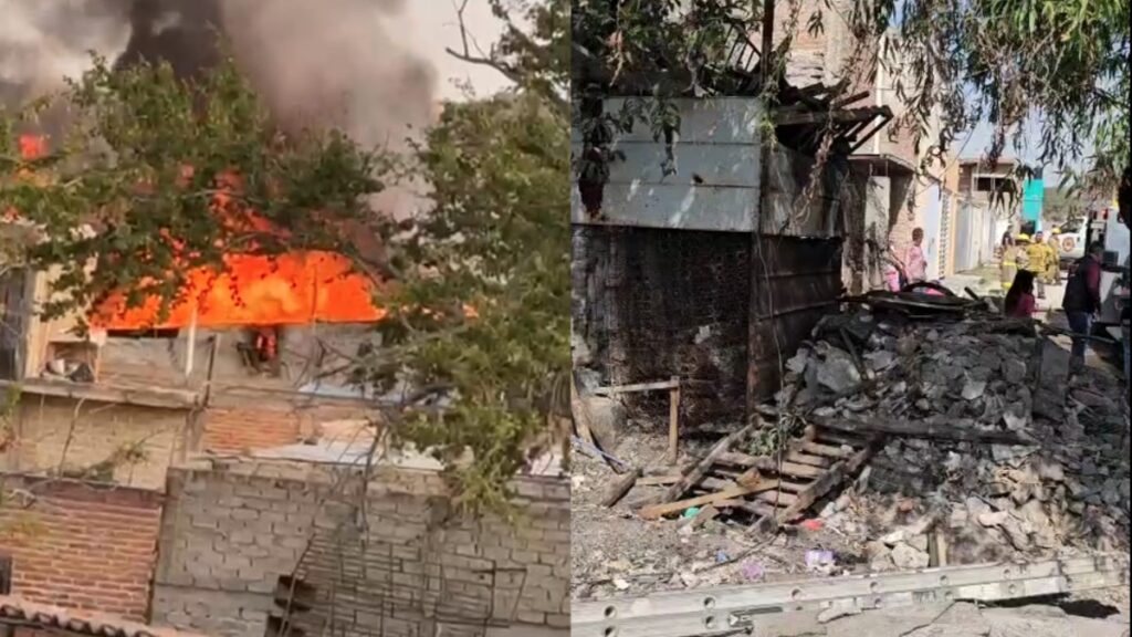 Incendio en El Salto: Casa Destruida por Acumulación de Chatarra y Familia Evacuada a Tiempo