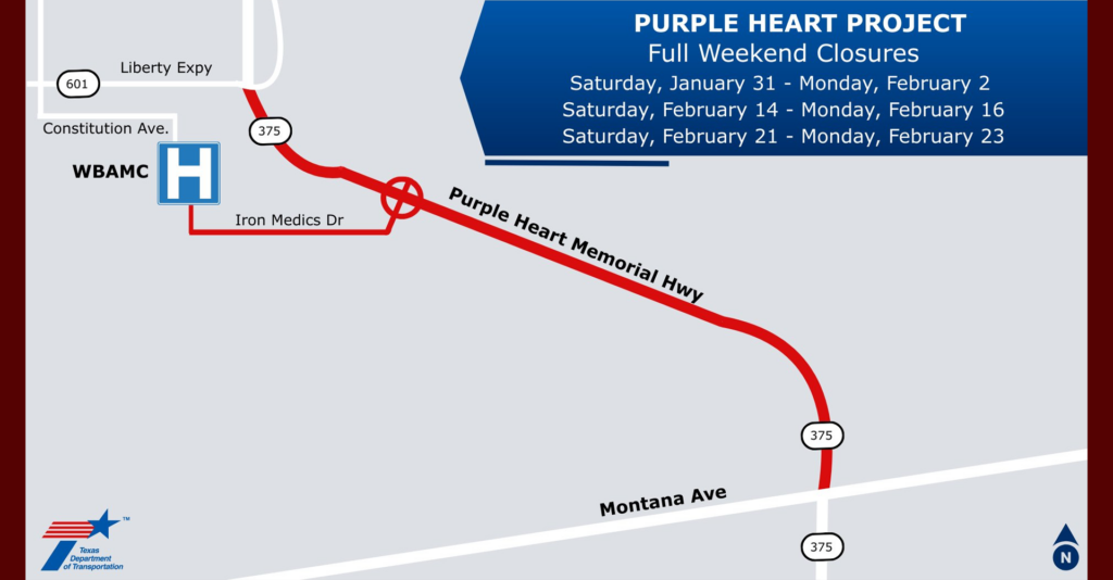 Acceso Restringido en Purple Heart/Loop 375: Planifica Tu Ruta Alternativa