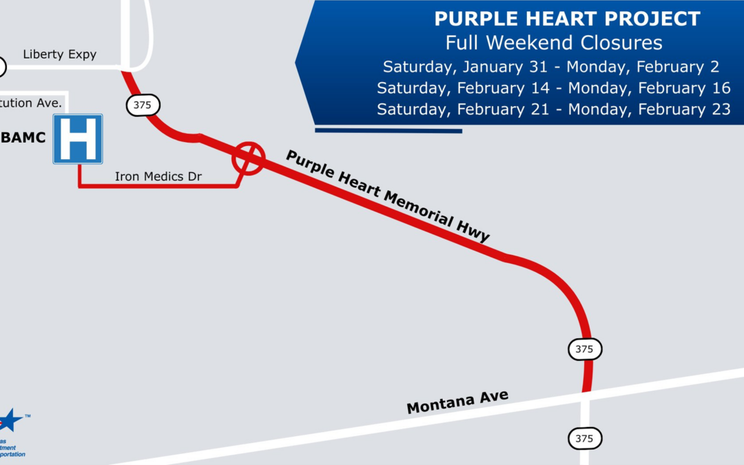 Acceso Restringido en Purple Heart/Loop 375: Planifica Tu Ruta Alternativa