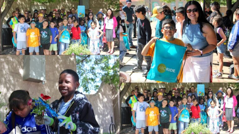 Albuquerque celebra Earth Day con estudiantes de Lew Wallace y ABQ RIDE promoviendo el uso del transporte público