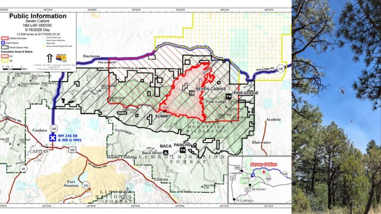 Incendio Seven Cabins en Nuevo México alcanza más de 12,000 acres y mantiene 0% de contención