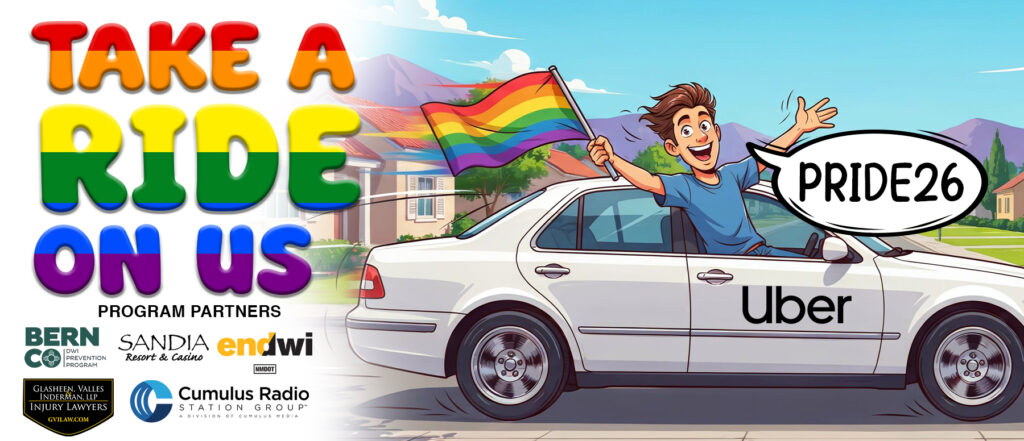 Condado de Bernalillo ofrece descuentos en Uber para prevenir la conducción bajo los efectos del alcohol durante las celebraciones del Pride 2026