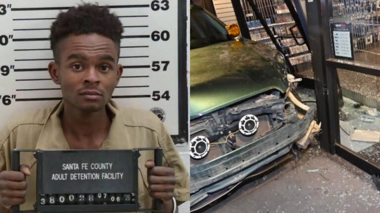 Policía de Santa Fe captura a un hombre que usó auto robado para derribar fachada de GameStop