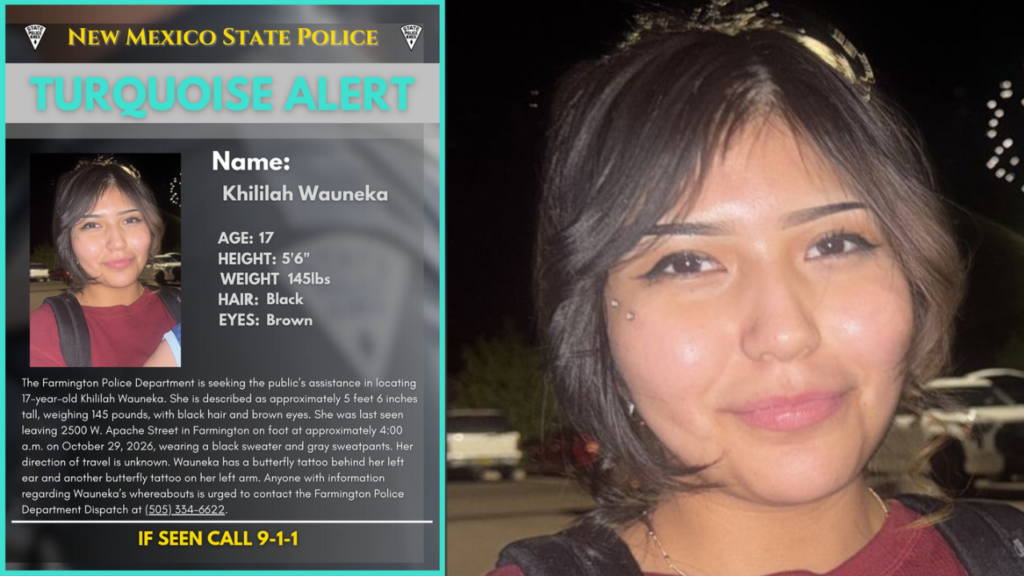 Alerta Turquesa para localizar a Khililah Wauneka, de 17 años